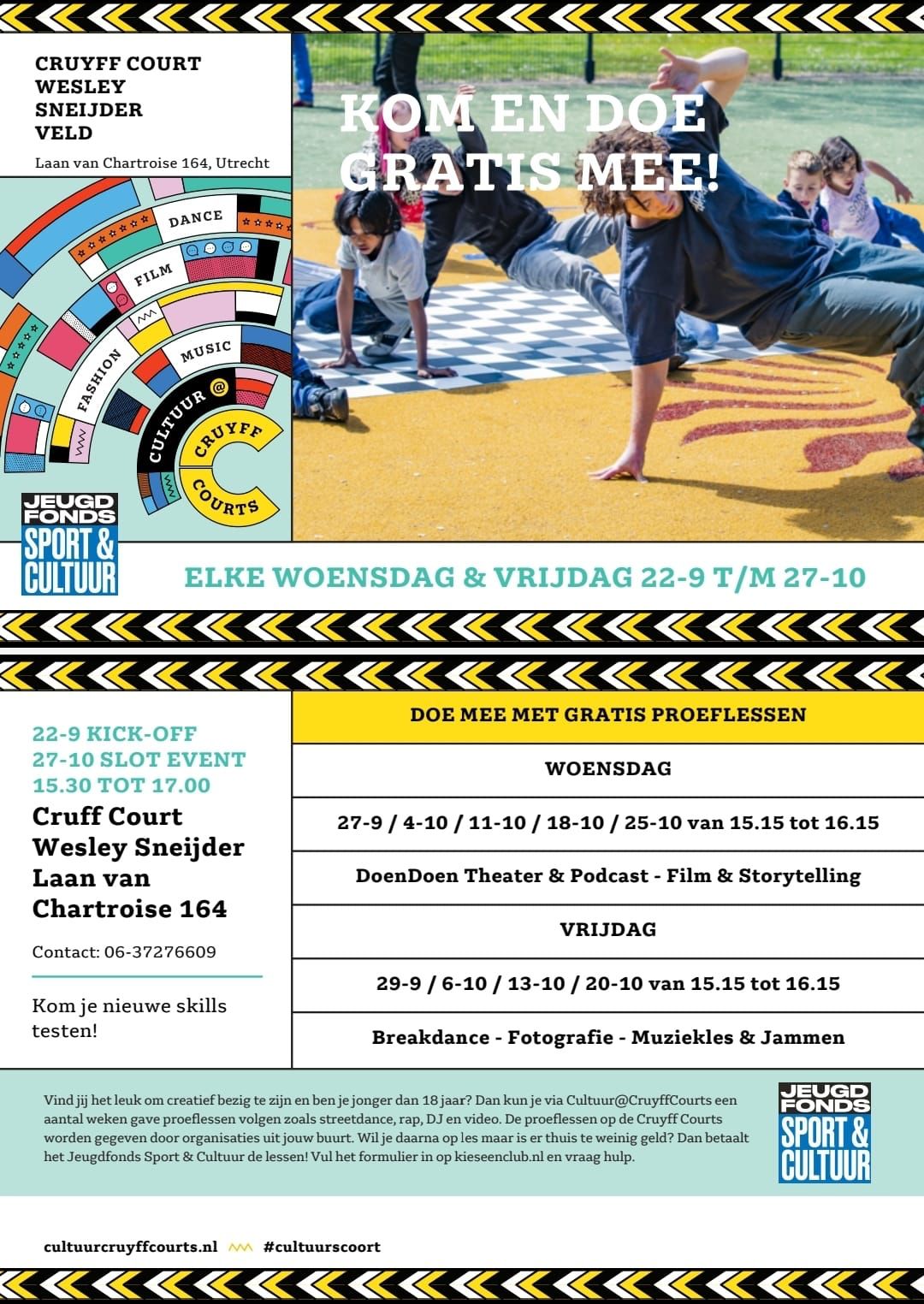 Cultuur@CruyffCourts gratis creatieve workshops 8-17 jaar